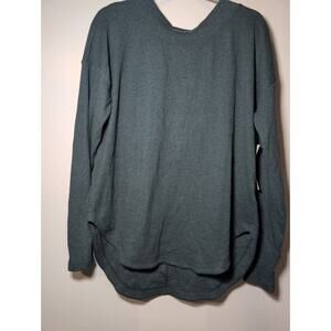 Athleta Size M soft ribbed Green Presence Sweatshirt New With Tags